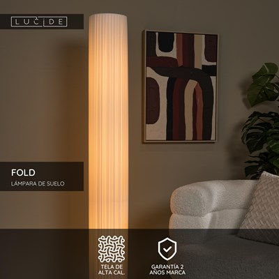 Lucide FOLD - Lámpara de suelo - Ø 20 cm - 3xE27 - Blanco